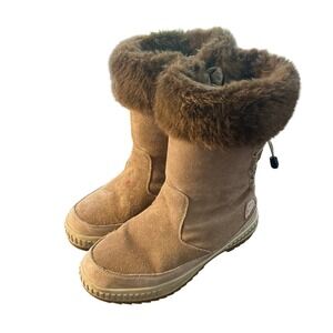 Pajar Canada Winter Boot 10 Tan Waterproof Faux Wool Suede Zip Snow Ski Gorpcore